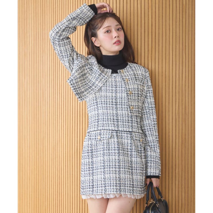 セットで着られる ツイードショートジャケット[品番：NCLW0014913