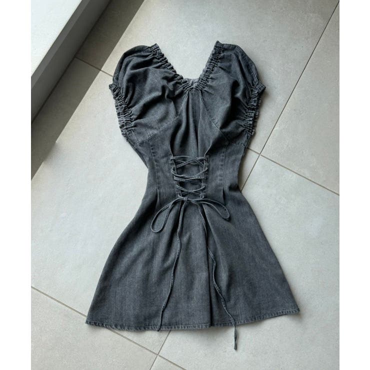 【one after another】チョーカー付きバックレースアップミニワンピ… | NICE CLAUP / OLIVE des OLIVE　OUTLET | 詳細画像3 