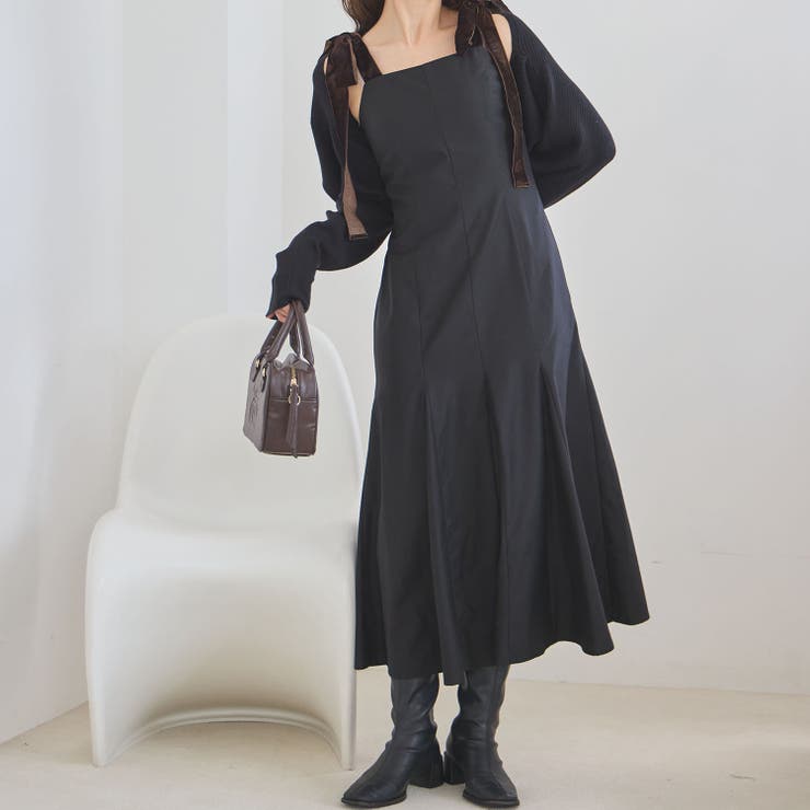 【上品】kate spade 膝丈ワンピース ブラック リボン 0 S kate spade NEW YORK（ケイト・スペード ニューヨーク）バックリボン