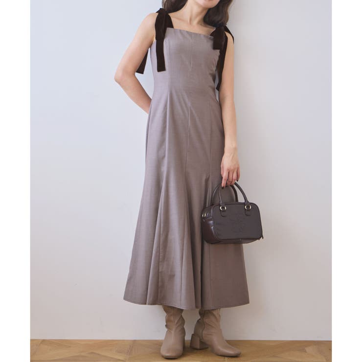 【one after another】【スタイルアップ効果◎】肩ベロアリボンキャ… | NICE CLAUP / OLIVE des OLIVE　OUTLET | 詳細画像9 