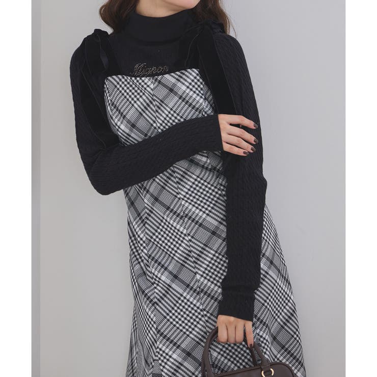 【one after another】【スタイルアップ効果◎】肩ベロアリボンキャ… | NICE CLAUP / OLIVE des OLIVE　OUTLET | 詳細画像6 