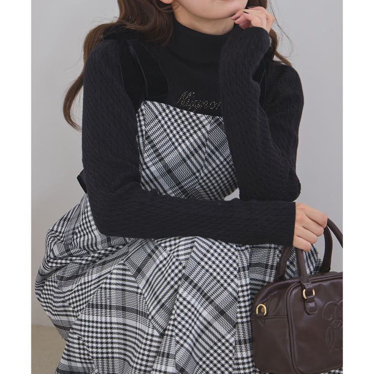 【one after another】【スタイルアップ効果◎】肩ベロアリボンキャ… | NICE CLAUP / OLIVE des OLIVE　OUTLET | 詳細画像7 