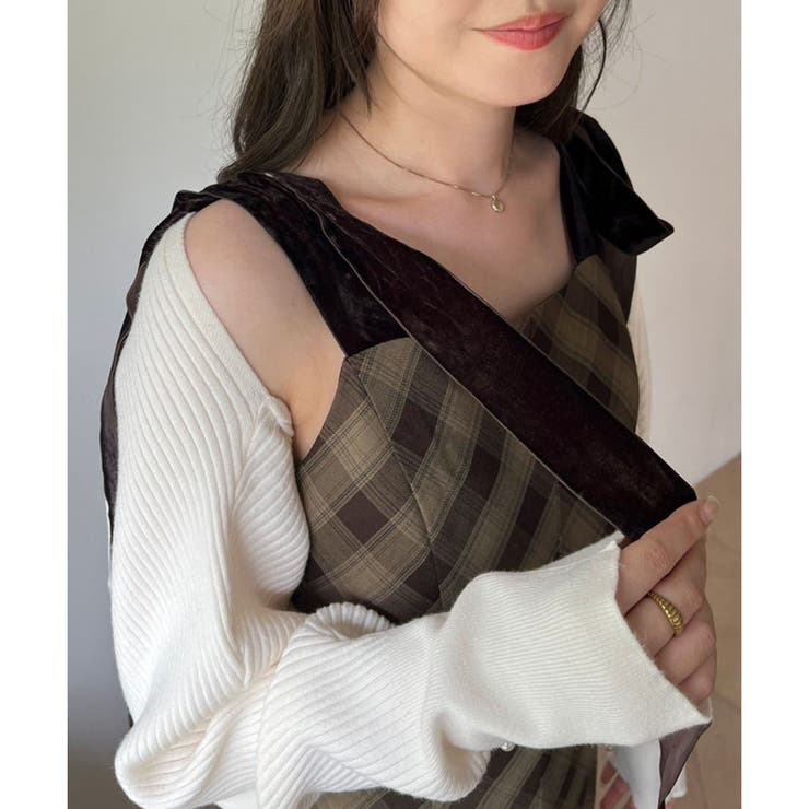 【one after another】【スタイルアップ効果◎】肩ベロアリボンキャ… | NICE CLAUP / OLIVE des OLIVE　OUTLET | 詳細画像32 