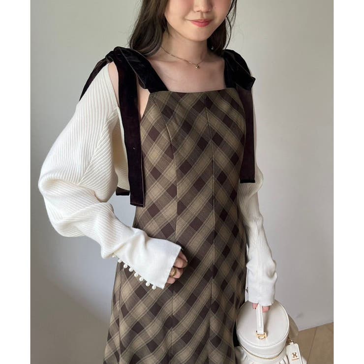 【one after another】【スタイルアップ効果◎】肩ベロアリボンキャ… | NICE CLAUP / OLIVE des OLIVE　OUTLET | 詳細画像33 