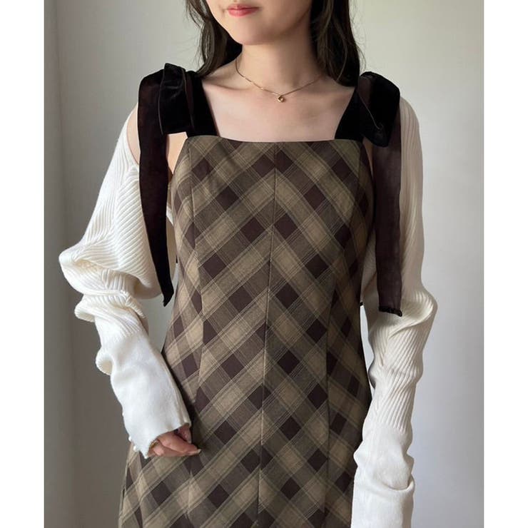 肩ベロアリボンキャミワンピース[品番：NCLW0014969]｜NICE CLAUP / OLIVE des OLIVE OUTLET（ナイスクラップ  オリーブデオリーブ アウトレット）のレディースファッション通販｜SHOPLIST（ショップリスト）