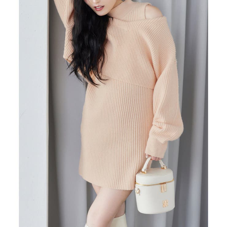 one after another】2枚セットバックリボンニットワンピース one after another】2枚セットバックリボンニットワンピース