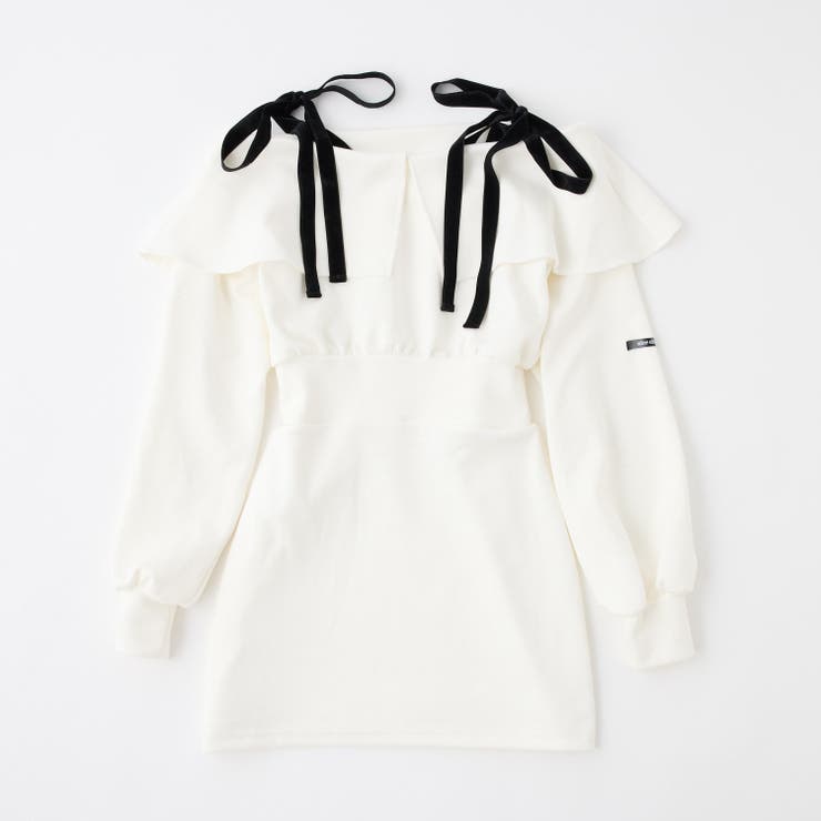 one after another】肩リボンカットミニワンピース[品番