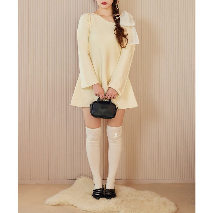 one after another】肩リボンミニワンピ[品番：NCLW0016602]｜NICE