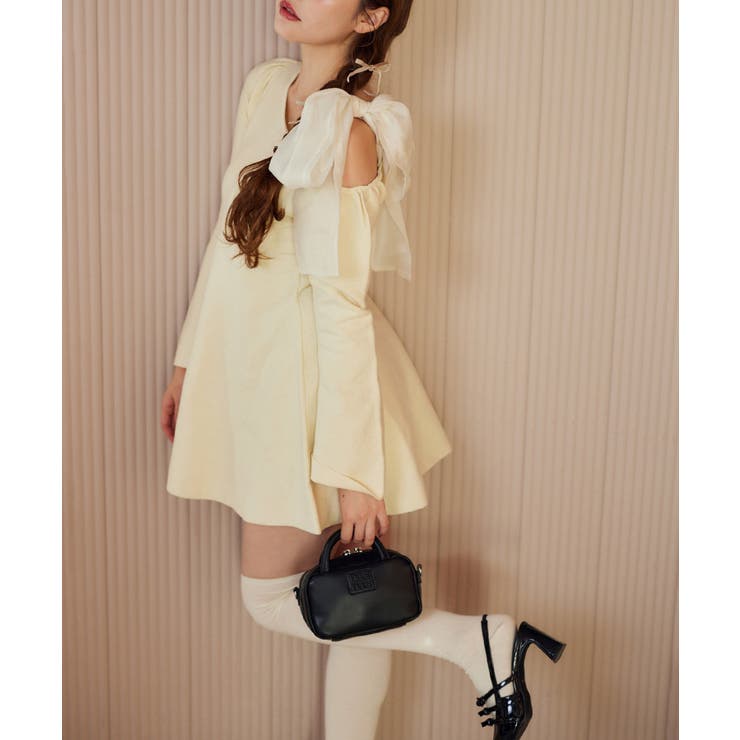 one after another】肩リボンミニワンピ[品番：NCLW0016602]｜NICE