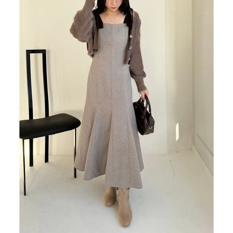 one after another】ベロアリボンキャミワンピ/SM展開[品番