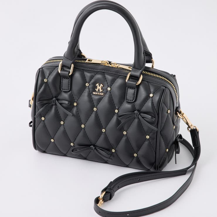 one after another】リボンビジュー付きキルティングBAG[品番