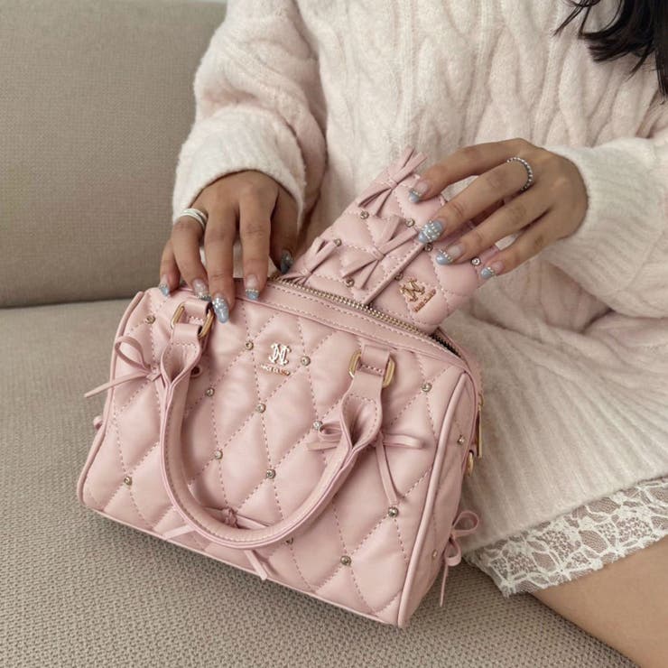 one after another】リボンビジュー付きキルティングBAG[品番