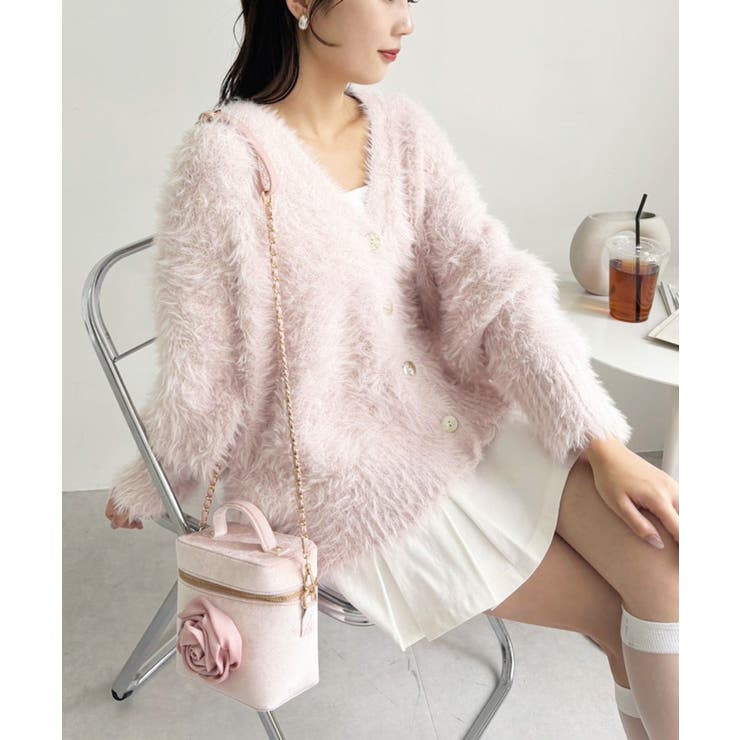 ハグオーワー　パフスリーブロングニットガウン　ローズピンク【新品未使用】 one after another NICE CLAUP（ワンアフターアナザーナイスクラップ