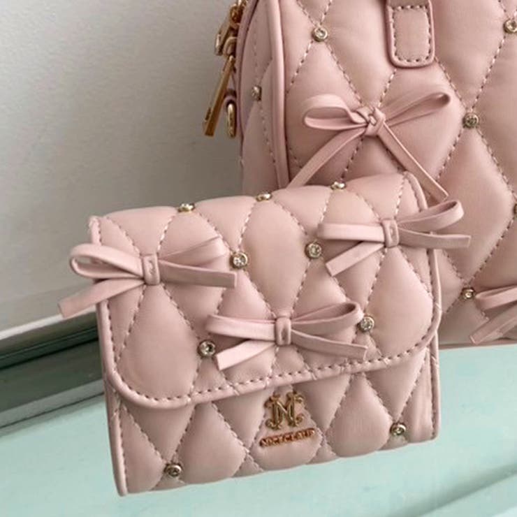 one after another】リボンビジュー付きキルティングウォレット[品番