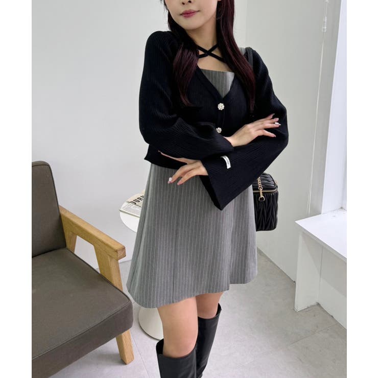 one after another】【スタッフ企画】ニットセットミニワンピース[品番