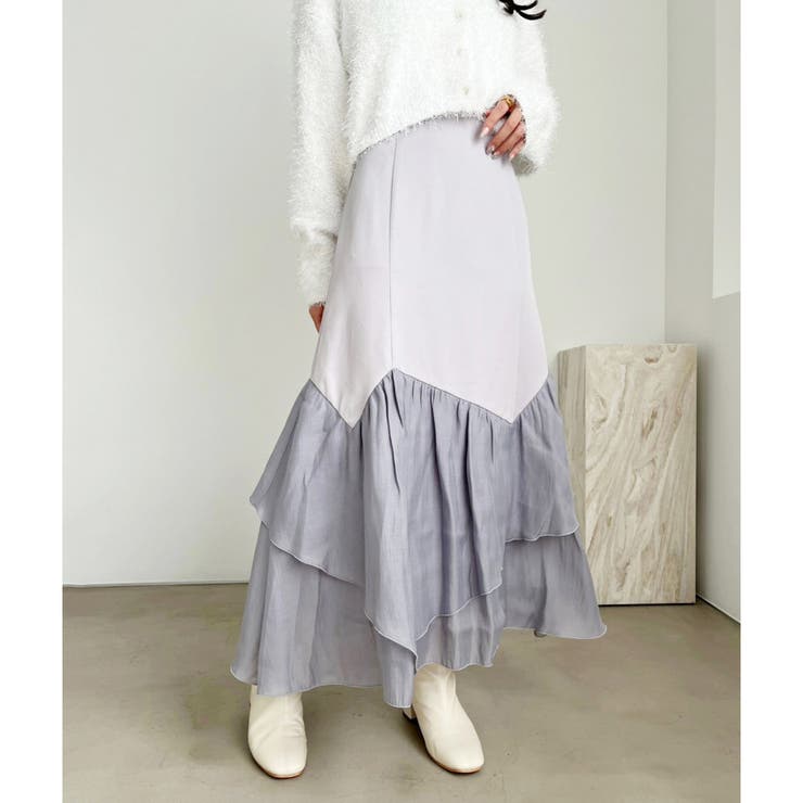 【one after another】【美シルエット】イレヘムロングスカート | NICE CLAUP / OLIVE des OLIVE　OUTLET | 詳細画像1 