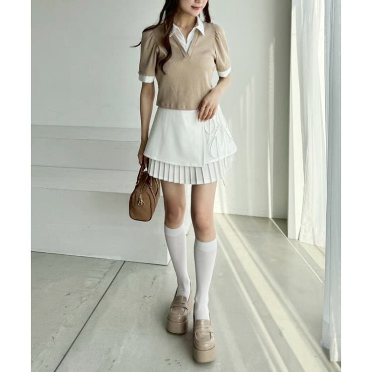 【one after another】プリーツミニ巻きスカート | NICE CLAUP / OLIVE des OLIVE　OUTLET | 詳細画像2 