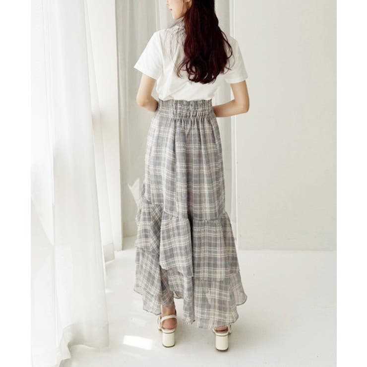 ランダムフリルロングスカート スリット入り | NICE CLAUP / OLIVE des OLIVE　OUTLET | 詳細画像3 