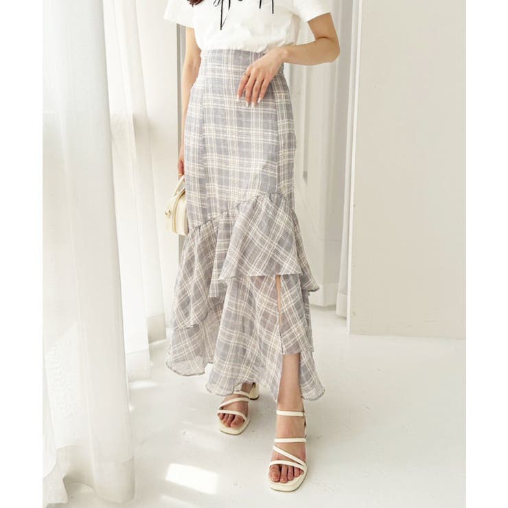 ランダムフリルロングスカート スリット入り | NICE CLAUP / OLIVE des OLIVE　OUTLET | 詳細画像6 