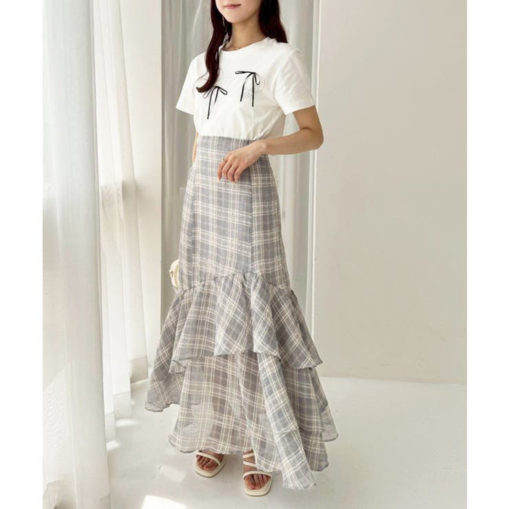 ランダムフリルロングスカート スリット入り | NICE CLAUP / OLIVE des OLIVE　OUTLET | 詳細画像8 