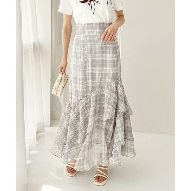 ランダムフリルロングスカート スリット入り | NICE CLAUP / OLIVE des OLIVE　OUTLET | 詳細画像11 