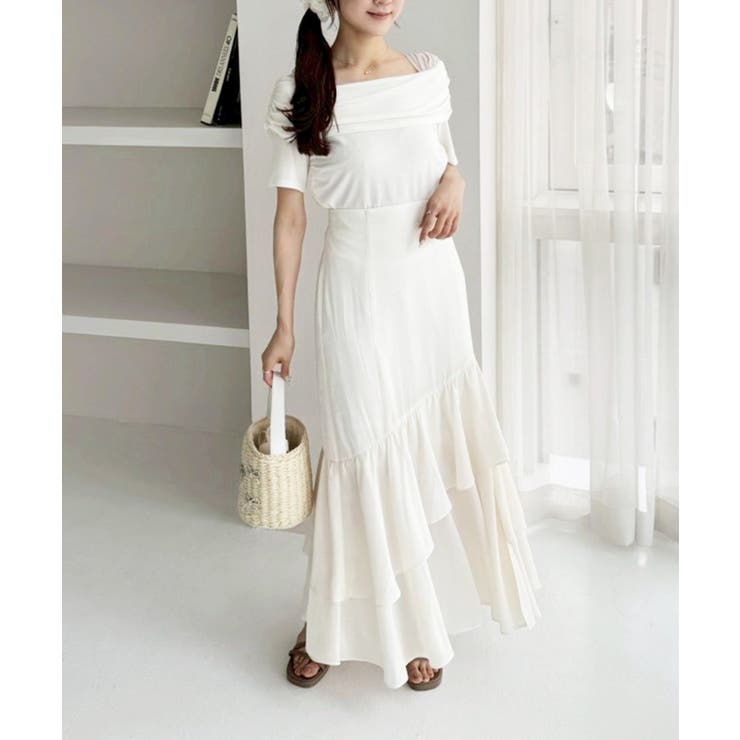 ランダムフリルロングスカート スリット入り | NICE CLAUP / OLIVE des OLIVE　OUTLET | 詳細画像14 