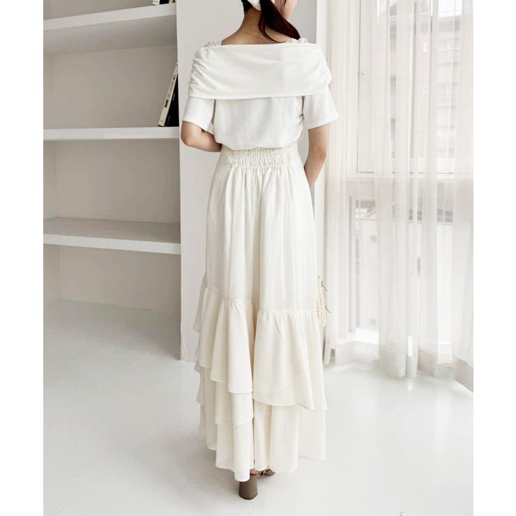 ランダムフリルロングスカート スリット入り | NICE CLAUP / OLIVE des OLIVE　OUTLET | 詳細画像16 