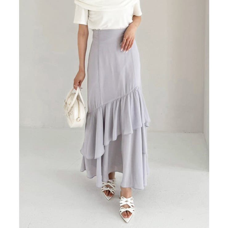 ランダムフリルロングスカート スリット入り | NICE CLAUP / OLIVE des OLIVE　OUTLET | 詳細画像31 