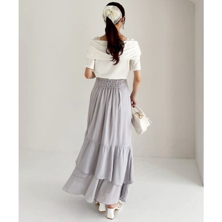 ランダムフリルロングスカート スリット入り | NICE CLAUP / OLIVE des OLIVE　OUTLET | 詳細画像32 