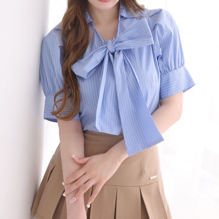 【one after another】リボン半袖シャツ | NICE CLAUP / OLIVE des OLIVE　OUTLET | 詳細画像5 