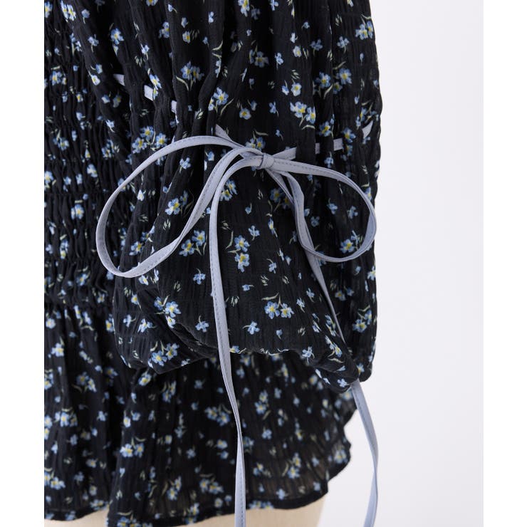 【one after another】花柄オフショルシャーリングリボンブラウス | NICE CLAUP / OLIVE des OLIVE　OUTLET | 詳細画像7 