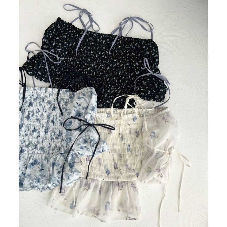 【one after another】花柄オフショルシャーリングリボンブラウス | NICE CLAUP / OLIVE des OLIVE　OUTLET | 詳細画像13 