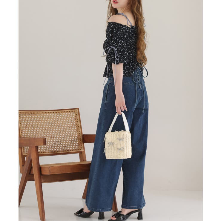 【one after another】花柄オフショルシャーリングリボンブラウス | NICE CLAUP / OLIVE des OLIVE　OUTLET | 詳細画像14 