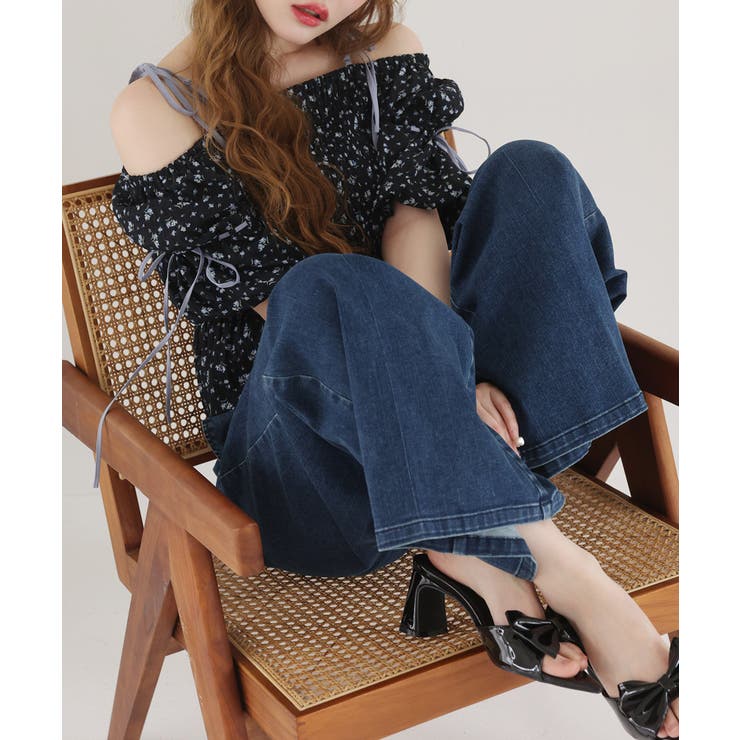 【one after another】花柄オフショルシャーリングリボンブラウス | NICE CLAUP / OLIVE des OLIVE　OUTLET | 詳細画像20 