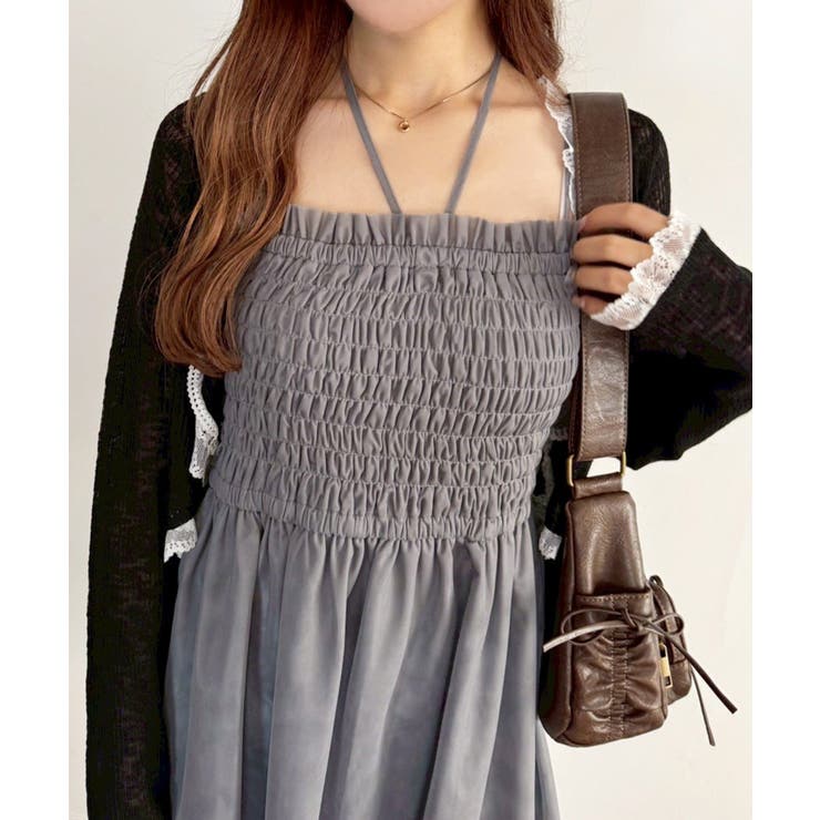 【one after another】肩リボンシャーリングビスチェ | NICE CLAUP / OLIVE des OLIVE　OUTLET | 詳細画像4 