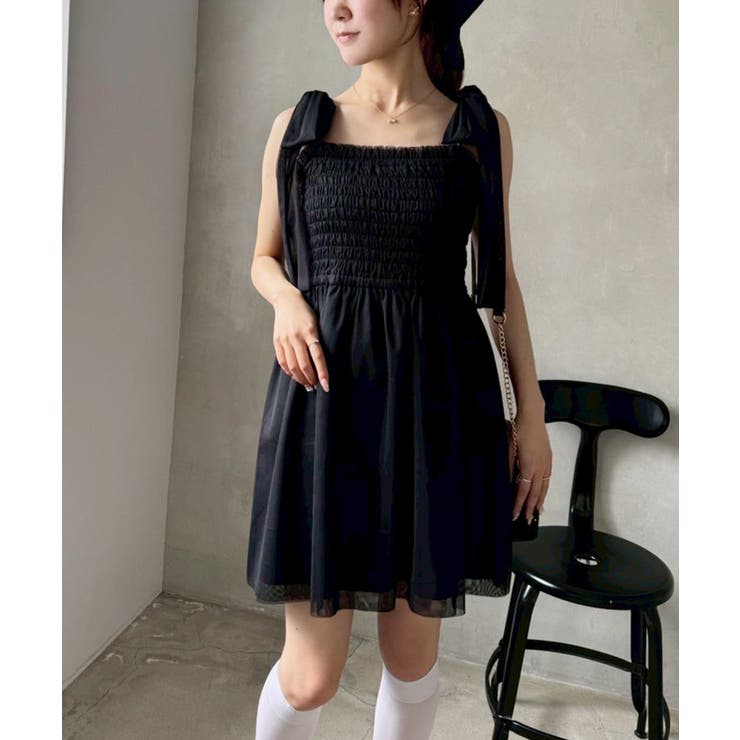 【one after another】肩リボンシャーリングビスチェ | NICE CLAUP / OLIVE des OLIVE　OUTLET | 詳細画像16 