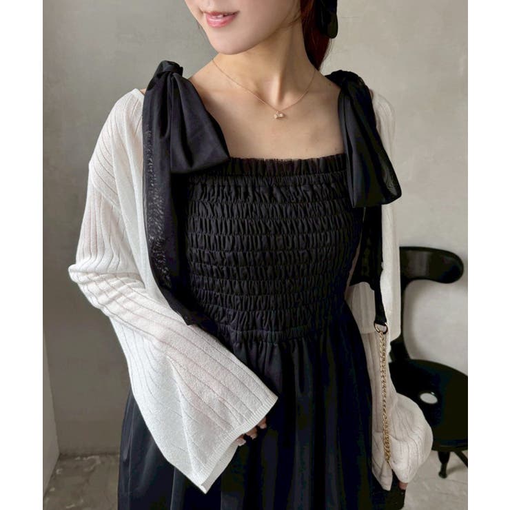 【one after another】肩リボンシャーリングビスチェ | NICE CLAUP / OLIVE des OLIVE　OUTLET | 詳細画像18 