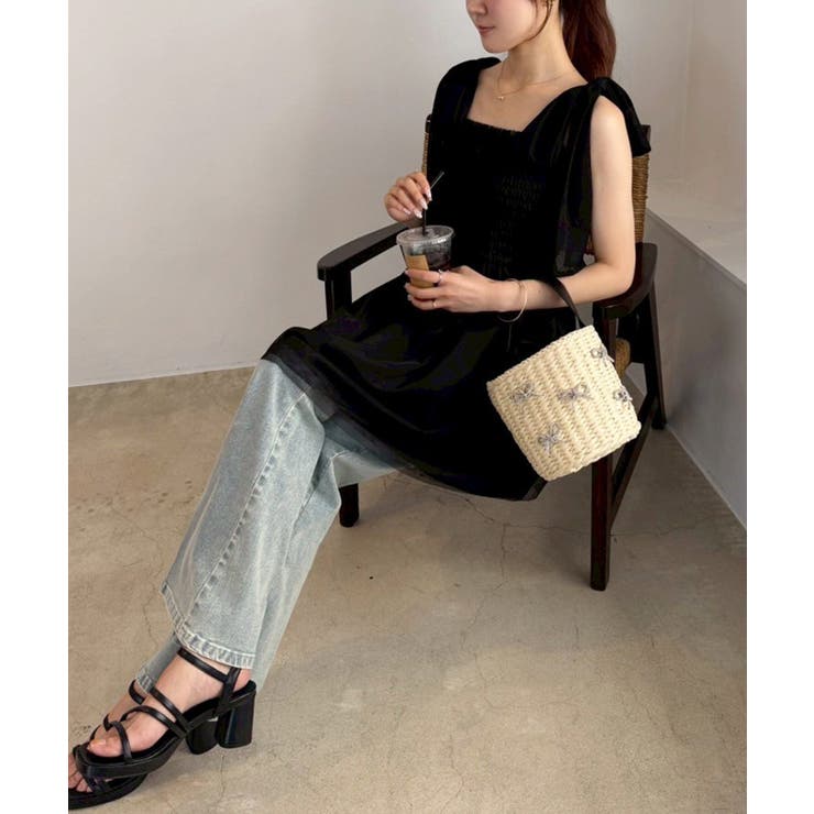 【one after another】肩リボンシャーリングビスチェ | NICE CLAUP / OLIVE des OLIVE　OUTLET | 詳細画像24 