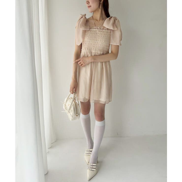 【one after another】肩リボンシャーリングビスチェ | NICE CLAUP / OLIVE des OLIVE　OUTLET | 詳細画像25 