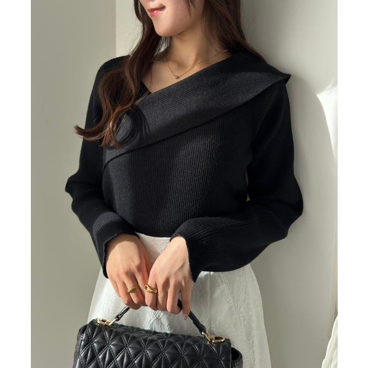 【one after another】韓国っぽアシンメトリーニット | NICE CLAUP / OLIVE des OLIVE　OUTLET | 詳細画像4 