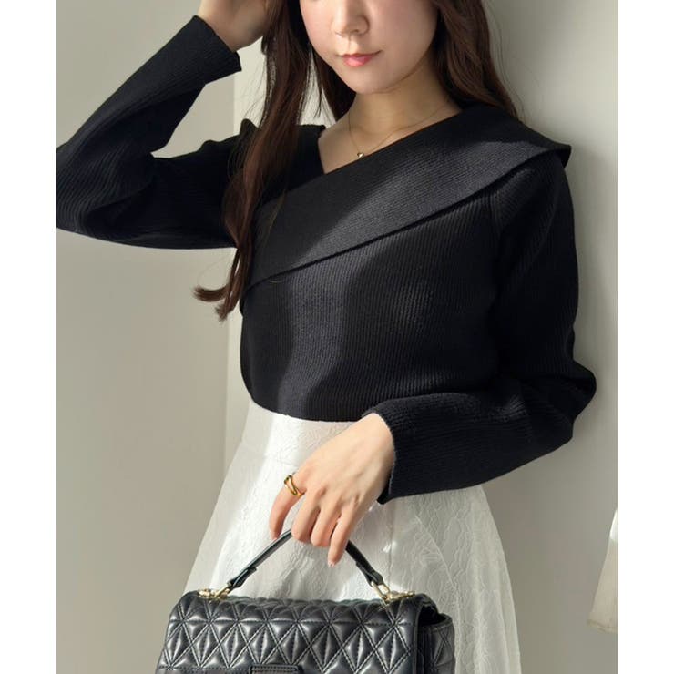 【one after another】韓国っぽアシンメトリーニット | NICE CLAUP / OLIVE des OLIVE　OUTLET | 詳細画像5 