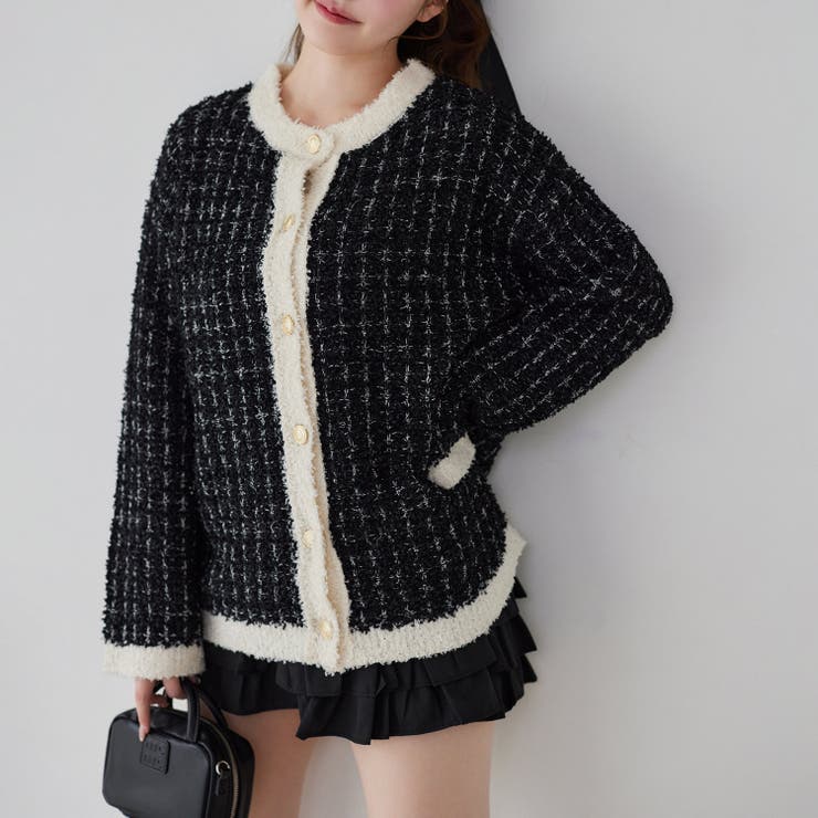 one after another】ツイードニットカーディガン[品番：NCLW0015452