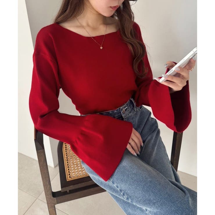 レッド | 【one after another】バックリボンテレコトップス | NICE CLAUP / OLIVE des OLIVE　OUTLET