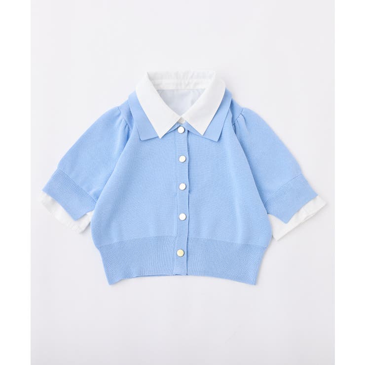 【one after another】今期トレンド/重ね襟半袖ニット | NICE CLAUP / OLIVE des OLIVE　OUTLET | 詳細画像2 