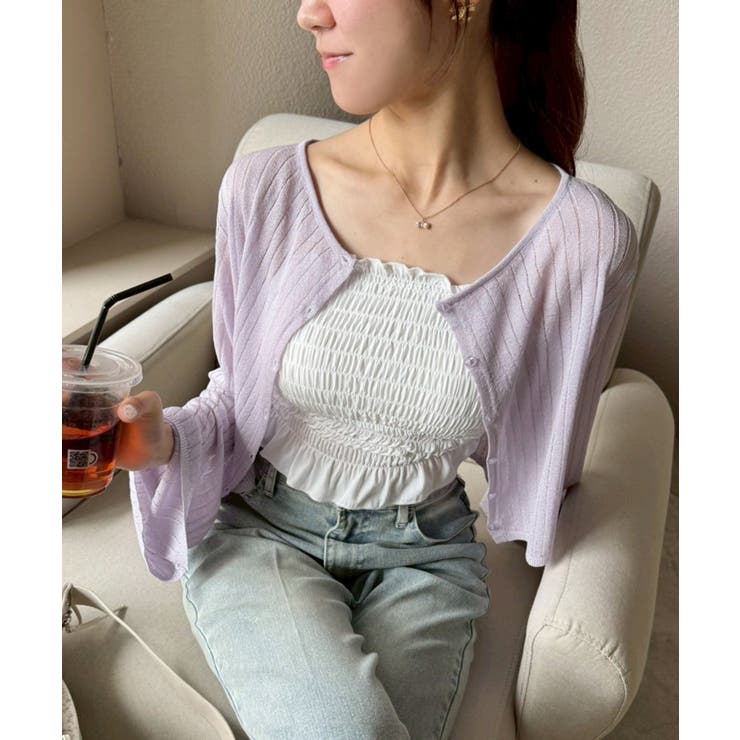 【one after another】ラメ混シアーカーデ | NICE CLAUP / OLIVE des OLIVE　OUTLET | 詳細画像18 