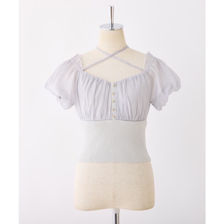 【one after another】オフショルクロスリボンニット | NICE CLAUP / OLIVE des OLIVE　OUTLET | 詳細画像2 