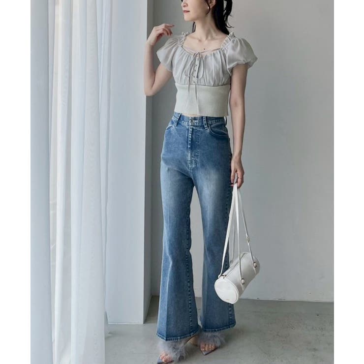 【one after another】オフショルクロスリボンニット | NICE CLAUP / OLIVE des OLIVE　OUTLET | 詳細画像5 