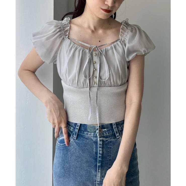 【one after another】オフショルクロスリボンニット | NICE CLAUP / OLIVE des OLIVE　OUTLET | 詳細画像7 