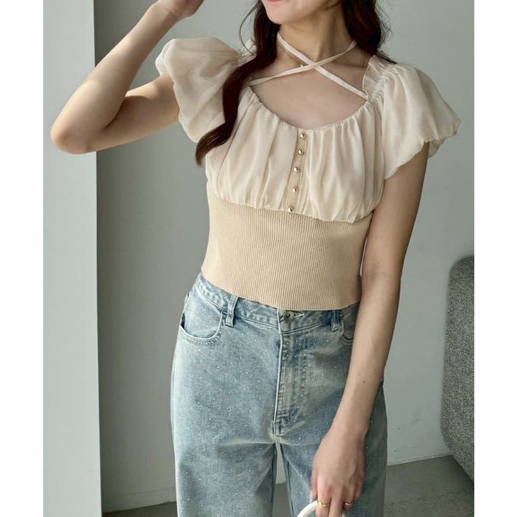 【one after another】オフショルクロスリボンニット | NICE CLAUP / OLIVE des OLIVE　OUTLET | 詳細画像22 