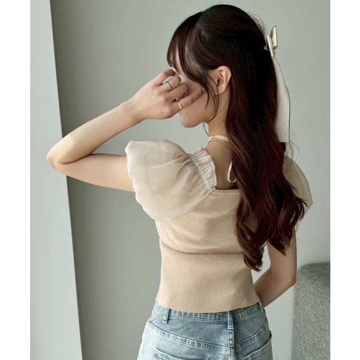 【one after another】オフショルクロスリボンニット | NICE CLAUP / OLIVE des OLIVE　OUTLET | 詳細画像23 